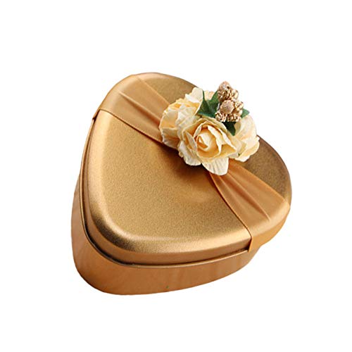 OurLeeme Mini Cajas de Regalo con empaque, Caja de Dulces Florales de Chocolate, delicadas y duraderas, Vintage Caja Ideal para Bodas, cumpleaños, Navidad (Corazón)