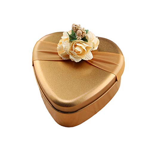 OurLeeme Mini Cajas de Regalo con empaque, Caja de Dulces Florales de Chocolate, delicadas y duraderas, Vintage Caja Ideal para Bodas, cumpleaños, Navidad (Corazón)