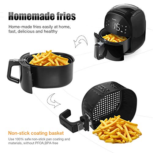 OUSMIN Freidora sin Aceite, 5.5L 1700W Freidora Aire Caliente con 8 Programas, Air Fryer con Función Mantener Caliente, Pantalla Táctil, Temperatura y Tiempo Ajustable, Sin BPA y PFOA