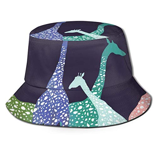 Out GuoAiYunShop - Sombrero de pescador, diseño de jirafa, color negro