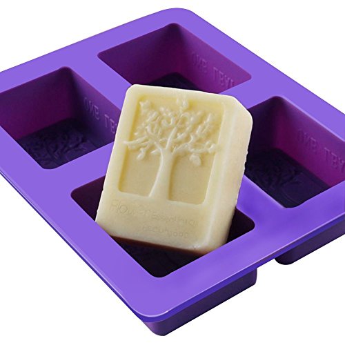 Outflower 4 Cuadrícula Cavidad Rectangular DIY Jabón Mold Jelly Hielo Para Tarta Chocolate Moldes de Silicona