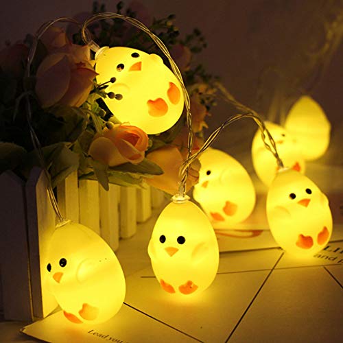 Outgeek Luz De Cadena, 20 Luces de Bombillas LED luz de luz en Forma de Pollito Inicio Cadena de luz para Día de la Madre la Boda Fiesta de Cumpleaños Decoración