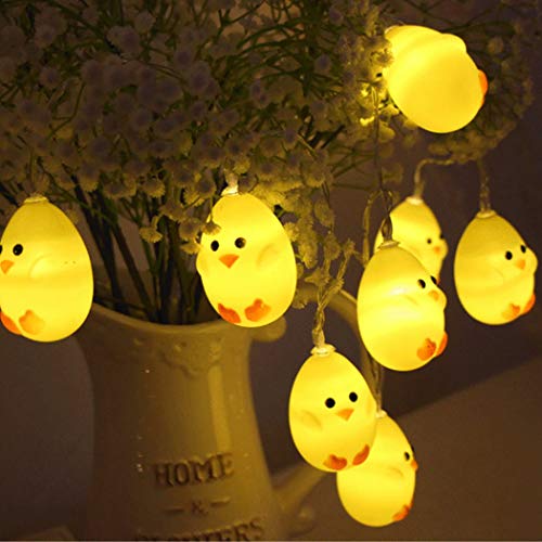 Outgeek Luz De Cadena, 20 Luces de Bombillas LED luz de luz en Forma de Pollito Inicio Cadena de luz para Día de la Madre la Boda Fiesta de Cumpleaños Decoración