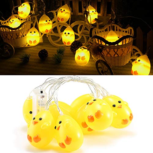 Outgeek Luz De Cadena, 20 Luces de Bombillas LED luz de luz en Forma de Pollito Inicio Cadena de luz para Día de la Madre la Boda Fiesta de Cumpleaños Decoración