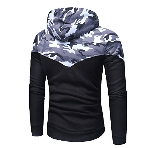 Overdose Camuflaje De Manga Larga con Capucha De ImpresióN Sudadera con Capucha Tops Chaqueta Abrigo Negro Outwear LiquidacióN Encapuchado para Hombres