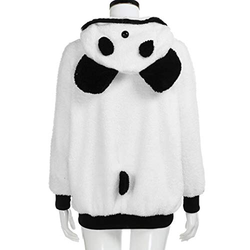 Overdose Lindo Oso Oreja Panda Invierno CáLido con Capucha Capa Mejor Venta Nuevo Regalo Mujeres con Capucha Chaqueta Ropa Exterior Tops Blusa (x-Large, Blanco)