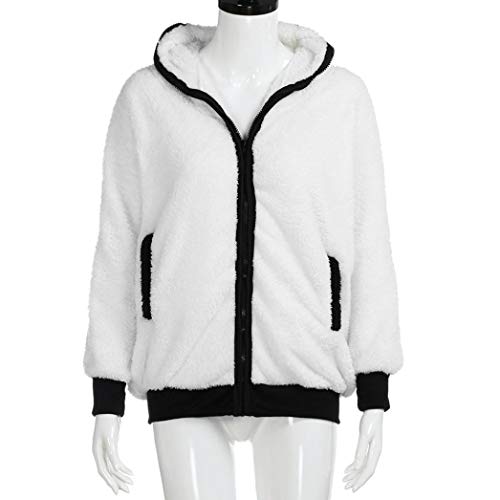 Overdose Lindo Oso Oreja Panda Invierno CáLido con Capucha Capa Mejor Venta Nuevo Regalo Mujeres con Capucha Chaqueta Ropa Exterior Tops Blusa (x-Large, Blanco)