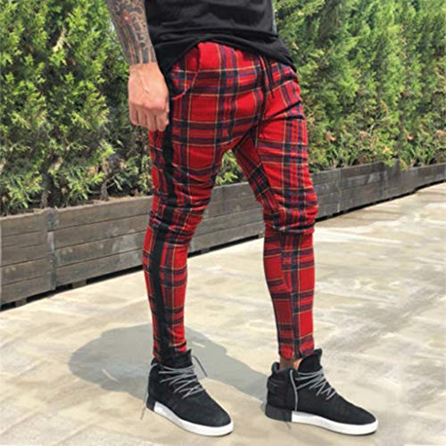 Overdose Pantalones De Hombre Pantalones Deportivos Casuales Pantalones Pitillo Ajustados Pantalones Largos De Running Pantalones Deportivos Elásticos Pantalones De Cuadros