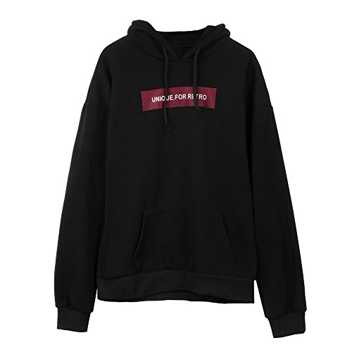 Overdose Sudadera Manga Larga para Mujer Nueva Sudadera con Capucha Mejor Venta Sudadera MáS TamañO Sudadera con Capucha Tops Blusa (Small, Negro)