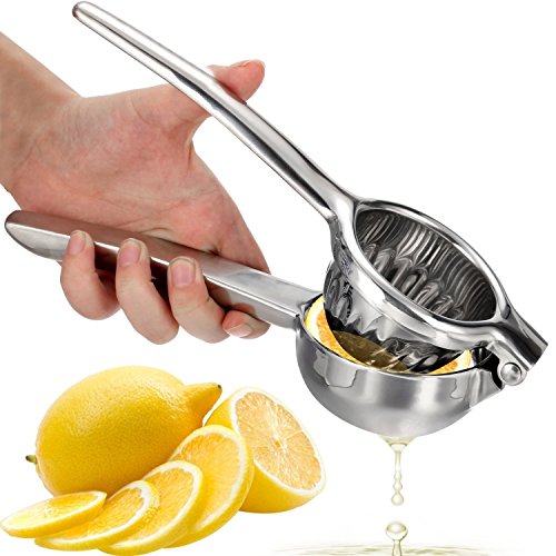 OVOS Citrus Juicer Exprimidor Manual de Limones de Acero Inoxidable 18/10 Irrompible Exprimidor de Limas y Limones Libre de BPA Lavable en el Lavavajillas (Acero inoxidable)