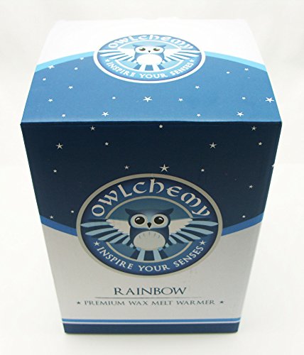 Owlchemy Rainbow - Calentador eléctrico para Tartas (Quemador de Cera con luz y atenuador y Muerte por Aromas de Chocolate, Multicolor, Talla única)