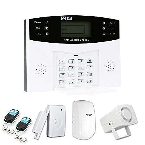 OWSOO 433MHz Sistema de Alarma GSM SMS, Sistema de Alarma Inalámbrico, Soporta Control Remoto de Phone APP, Alarma de SMS/ Marcación, Intercomunicador por Teléfono, Temporización de Armado/Desarmado