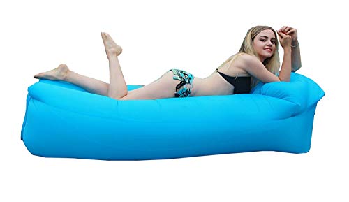 OXENDURE Tumbona inflable Sofá de aire Hamaca portátil, a prueba de agua Diseño ideal Sofá para patio trasero Lakeside Beach Viaje Camping Picnics y festivales de música