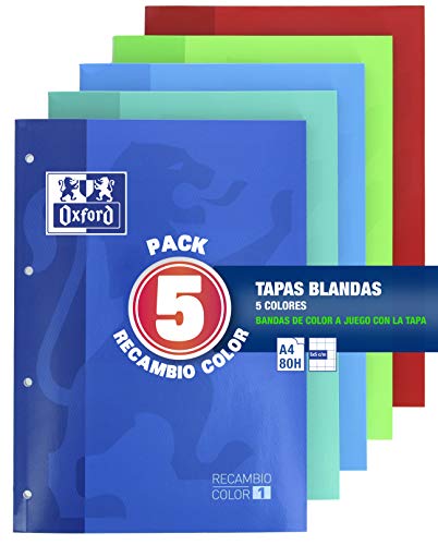 Oxford Classic - Pack De 5 Recambios Color 1 Encolados 80 Hojas