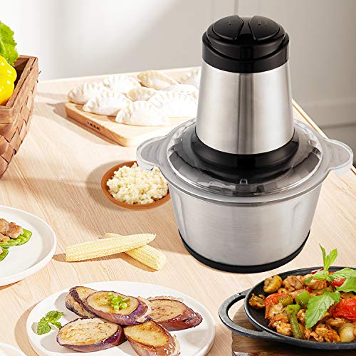 Oxford Street Picadora Eléctrica de Alimentos 300W,Picadora de Carne Motor Fuerte 2 litros,Picadora Batidora Eléctrica de Cocina 4 Cuchillas,2 Niveles de Velocidad para Verduras,Carne,Especias