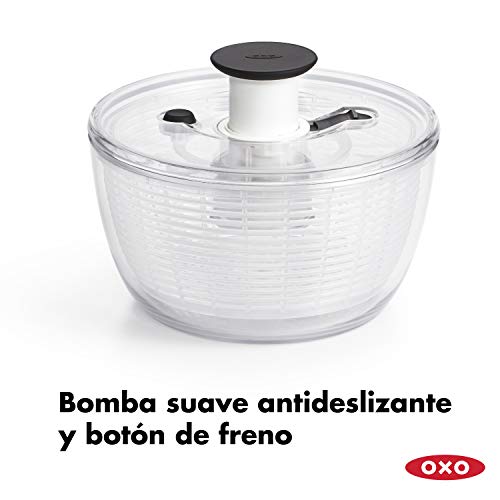 OXO Good Grips Centrifugadora Pequeña para Ensaladas y Vegetales, Transparente, 21x21x12 cm