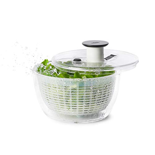 OXO Good Grips Centrifugadora Pequeña para Ensaladas y Vegetales, Transparente, 21x21x12 cm