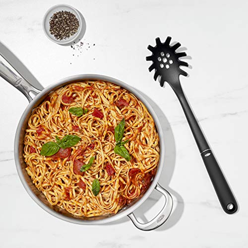 Oxo Good Grips Nylonservierlöffel für Spaghetti INOXO.1190900ML, Inoxidable, Negro, 3,175 x 7,6 x 33,02 cm