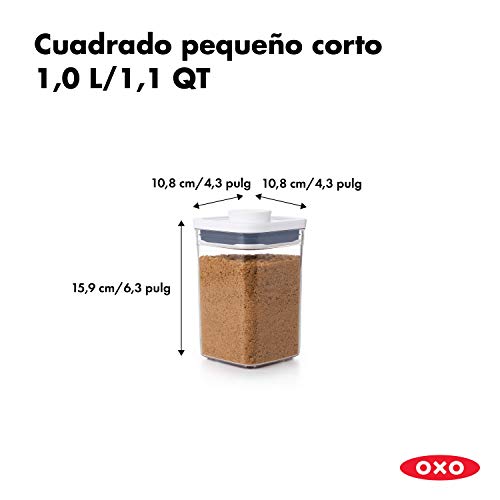 OXO Good Grips POP Contenedor – Almacenamiento hermético y apilable de alimentos - 1 l para azúcar moreno y mucho más