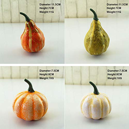 Oyria Artificial Mini Calabaza de Otoño, 6 unidades de Calabaza Falsas Falsas Falsas Vegetales Adornos para Halloween Otoño Acción de Gracias Jardín Decoración de Hogar y Cosecha