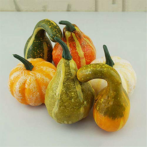 Oyria Artificial Mini Calabaza de Otoño, 6 unidades de Calabaza Falsas Falsas Falsas Vegetales Adornos para Halloween Otoño Acción de Gracias Jardín Decoración de Hogar y Cosecha