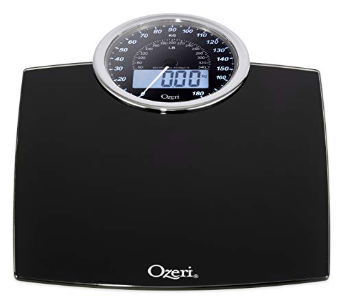 Ozeri Rev - Báscula digital de baño con esfera electromecánica de peso (negro)