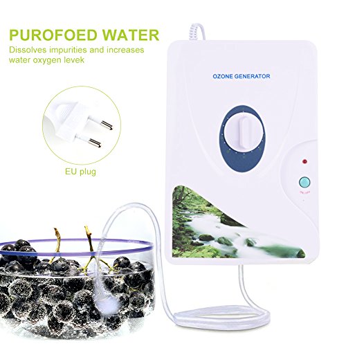 Ozonizador de Agua, Generador de Ozono Portátil con Temporizador Digital + Disolución Rápida + Desinfecta Agua Verduras Frutas, para Cocina Lavandería Baño Armario Refrigerador Acuario Jardín