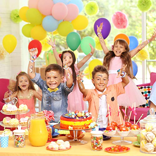 Pachock 56pcs Regalos piñatas de cumpleaños Infantiles Incluye llaveros de Unicornio,Pulseras ,Anillos , Tatuajes temporales, de Infantiles del Partido Favor Juguetes de Fiesta a Granel