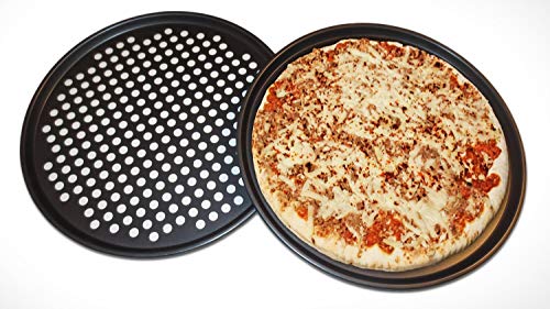 Pack 2 Bandejas pizza antiadherente 33 cm Bandeja de horno con orificios | Calidad Profesional