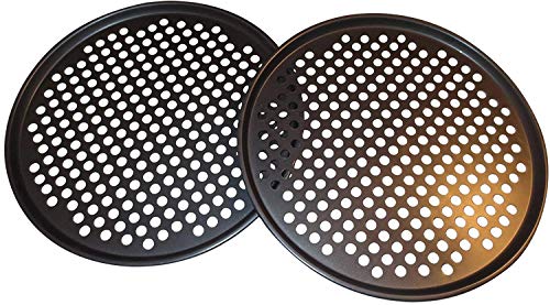 Pack 2 Bandejas pizza antiadherente 33 cm Bandeja de horno con orificios | Calidad Profesional