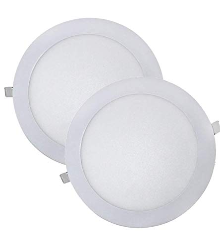 Pack 2x Panel Downlight LED Redondo de empotrar, 18w. Color Blanco Neutro (4500K), 1600 Lumenes. Driver incluido. A++