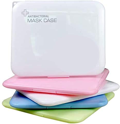 (Pack 3) Caja portátil de almacenamiento de mascarillas, cajas para guardar mascarillas, caja para guardar mascarillas, Almacenamiento antipolvo y antihumedad, colores: azul, rosa y verde