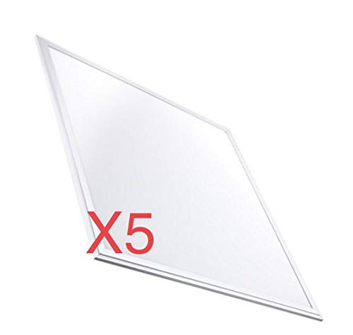 Pack 5x Panel Led slim 60x60 cm, 40 W. Color Blanco Neutro (4500K). 3200 Lumenes. Driver incluido. A++