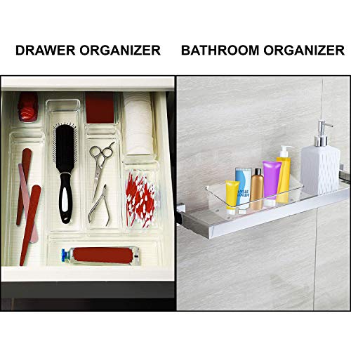 Pack 8 Bandeja Nevera Organizador de Frigorífico - Cestas Acrílico Transparente - Organizar Nevera Alacena y Cocina - Cajon Frigorifico Bandeja Organizar Baño – Congelador y Cajón (20cm)