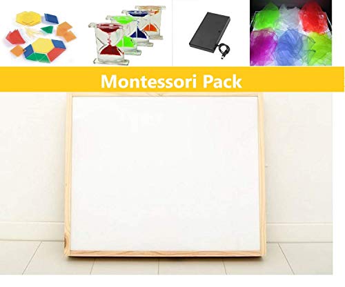 Pack caja de luz Montessori RGBW 30x40cm + materiales