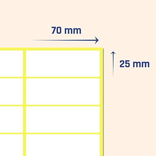 Pack de 300, 70 x 25 mm - Etiquetas Adhesivas Blancas Pegatinas