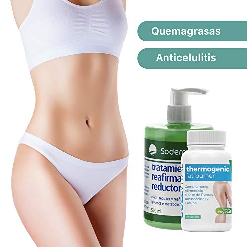 Pack Mujer : Crema anticelulitica + quemagrasas. Crema anticelulitica reductora Nº1 en ventas + quema grasas más completo para la mujer .adelgazar rapido y efectivo con el pack sodermol