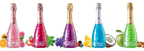 Pack vinos espumosos Platinvm con extractos de frutas y flores 37,5cl- ideal Navidad, cumpleaños, carnaval, fiesta, celebración, boda, Halloween