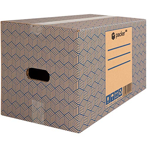 Packer PRO - Pack 10 Cajas Carton para Mudanzas y Almacenaje con Asas 430x300x250mm