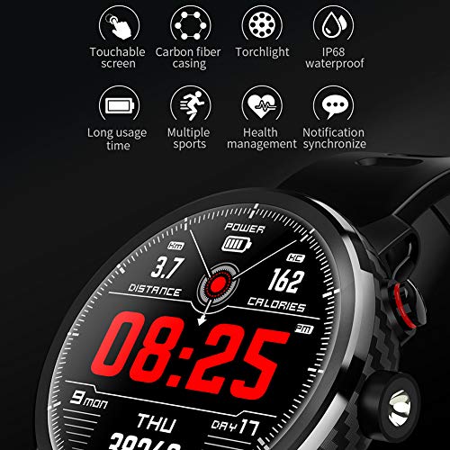 Padgene Smartwatch Reloj Inteligente Impermeable IP68 con Múltiples Modos de Deportes, Fitness Tracker, Monitor de Dormir, Notificación de Llamada y Mensaje para Android e iOS (Negro Verde)