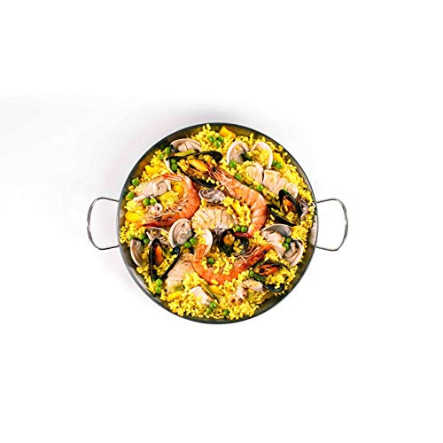 Paella - Sartén para paella (36 cm, acero al carbono, antiadherente)