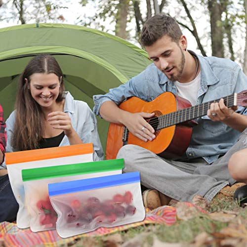 Pahajim Bolsas Reutilizables para Almacenamiento de Alimentos,para Frutas,para Bolsas de conservación,Sin BPA,Bolsas de Silicona Preservación de Alimento Hermética Bolsas Congelar(Colores-10)