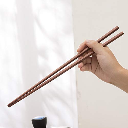Palillos de madera de 42 cm para olla caliente, freír, palillos alargar la olla de madera de estilo chino para cocinar palitos de comida fideos utensilios de cocina freír