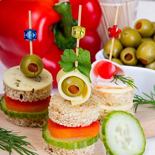 Palitos De COctel 200 Cuentas Palillos De Madera Palillos de cóctel de bambú 12cm palillo de Dientes Largo cócteles decoración para Fiesta Tapas sándwiches brocheta de Frutas