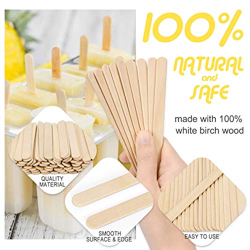 Palitos de madera,Popsicle,Palitos De Madera Manualidades,Palitos De Madera Helado,palos de helados de madera (300PCS) (Color primario)