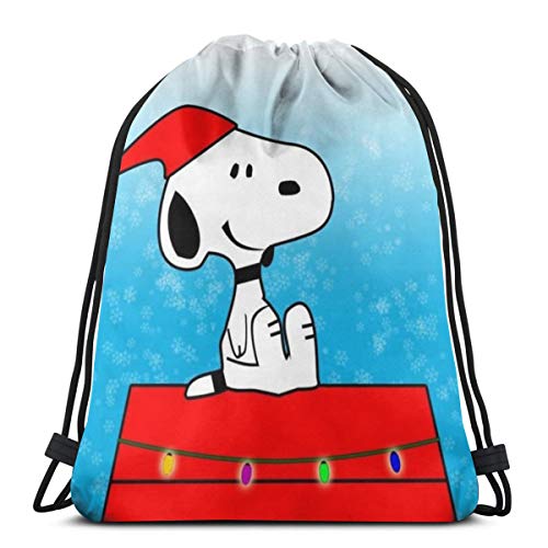 Paller Snoopy lleva un sombrero con cordón, bolsa de gimnasio, bolsa de deporte, bolsa de tela de poliéster, bolsas de deporte para escuela, gimnasio, viajes, etc.