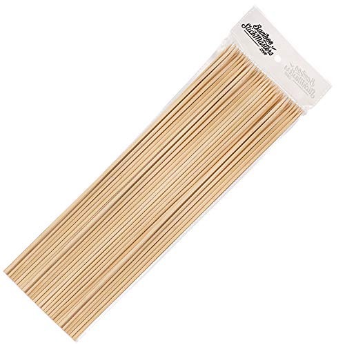 Palo de bambú Masters de 40 cm de madera para pinchos extra largos, fuertes para barbacoa Kebab Marshmallow asado fuente de chocolate fogata fondue (palos de bizcocho)