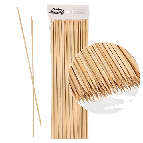 Palo de bambú Masters de 40 cm de madera para pinchos extra largos, fuertes para barbacoa Kebab Marshmallow asado fuente de chocolate fogata fondue (palos de bizcocho)