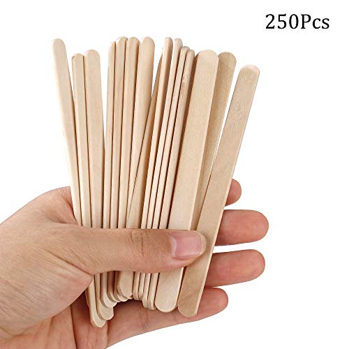 Palos de Madera Natural Palos de Manualidades Palos de Helado para DIY Bricolaje Artesanía Juguetes creativos Hechos a Mano 250 Piezas