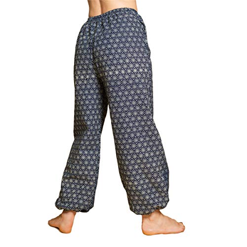 Panasiam Muck Pants 'geometrix', tradicional patrón japonés, fabricado justamente en pequeñas empresas Asanoha Talla única